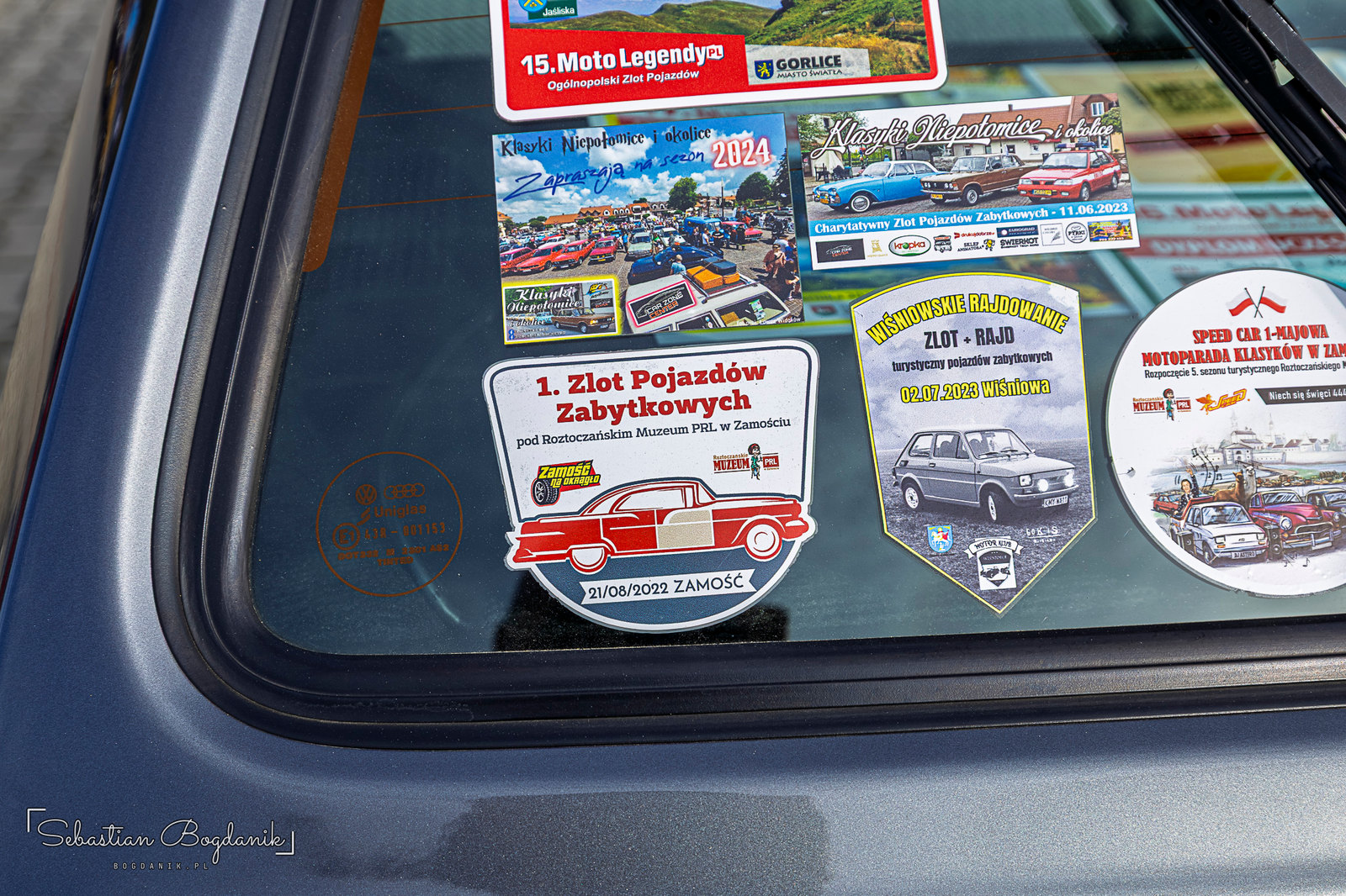 A rolling scrapbook: plaques, certificates and stickers from every show this car has driven to (2/2)